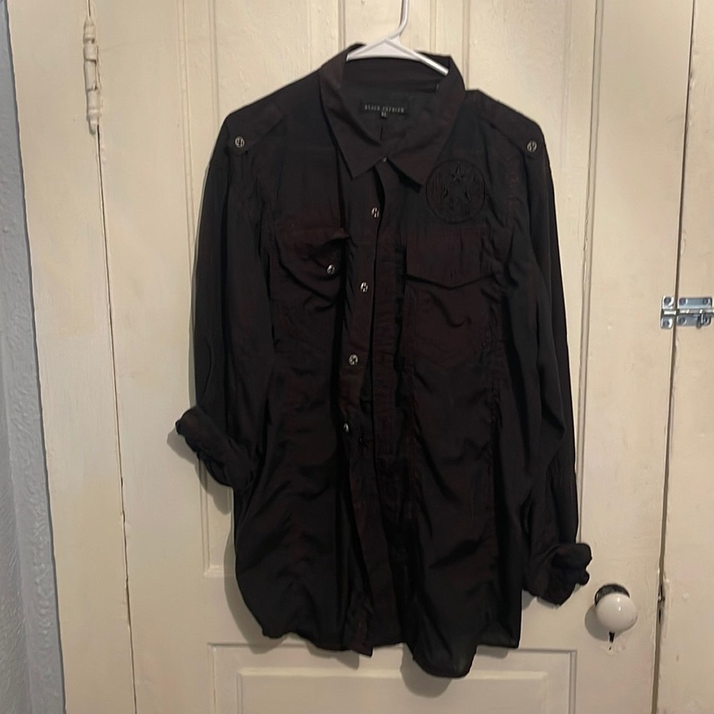Affliction Black Premium XL mens button down shirt